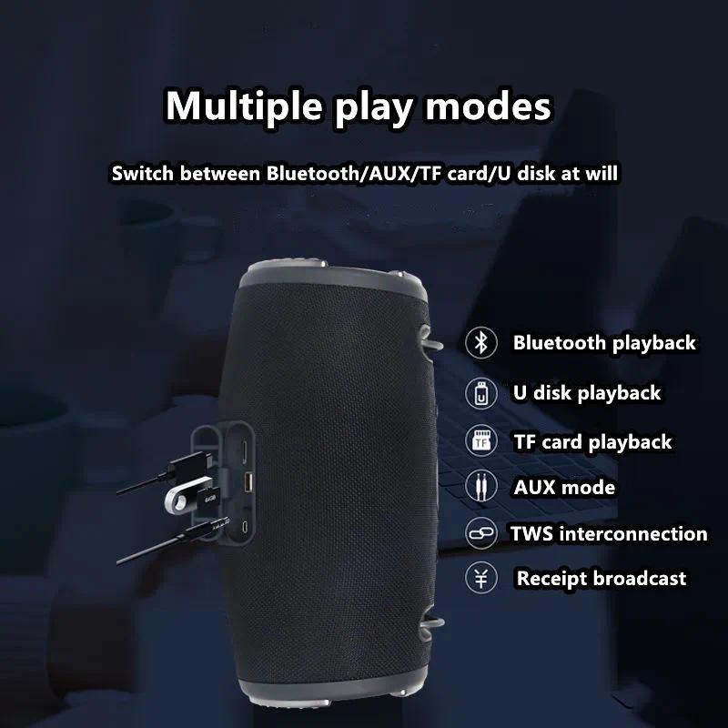 100W high power bluetooth speaker portable RGB colorful light waterproof wireless subwoofer 360 stereo surround TWS FM boombox  clarity and bass speakers