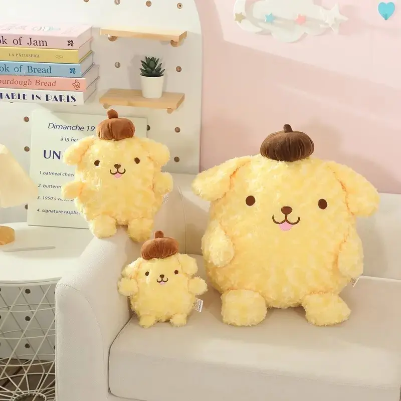 Sanrio Pom Pom Purin Plush Pillow - Cute Stuffed Toy with Plush Fabric, Comfortable Sofa Cushion, Home Decor & Xmas Gift for Girls (Cute Animals Themed), Soft Look