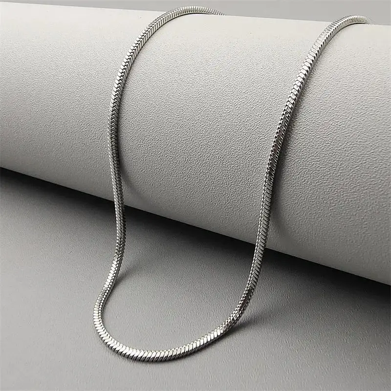 Elegant Silver Snake Chain Necklace, Classic Timeless Jewelry, Smooth Polished Chain, Fashion Neck Accessory for Men & Women All Occasions, Chain Links Necklaces, Flexible Chain Necklaces