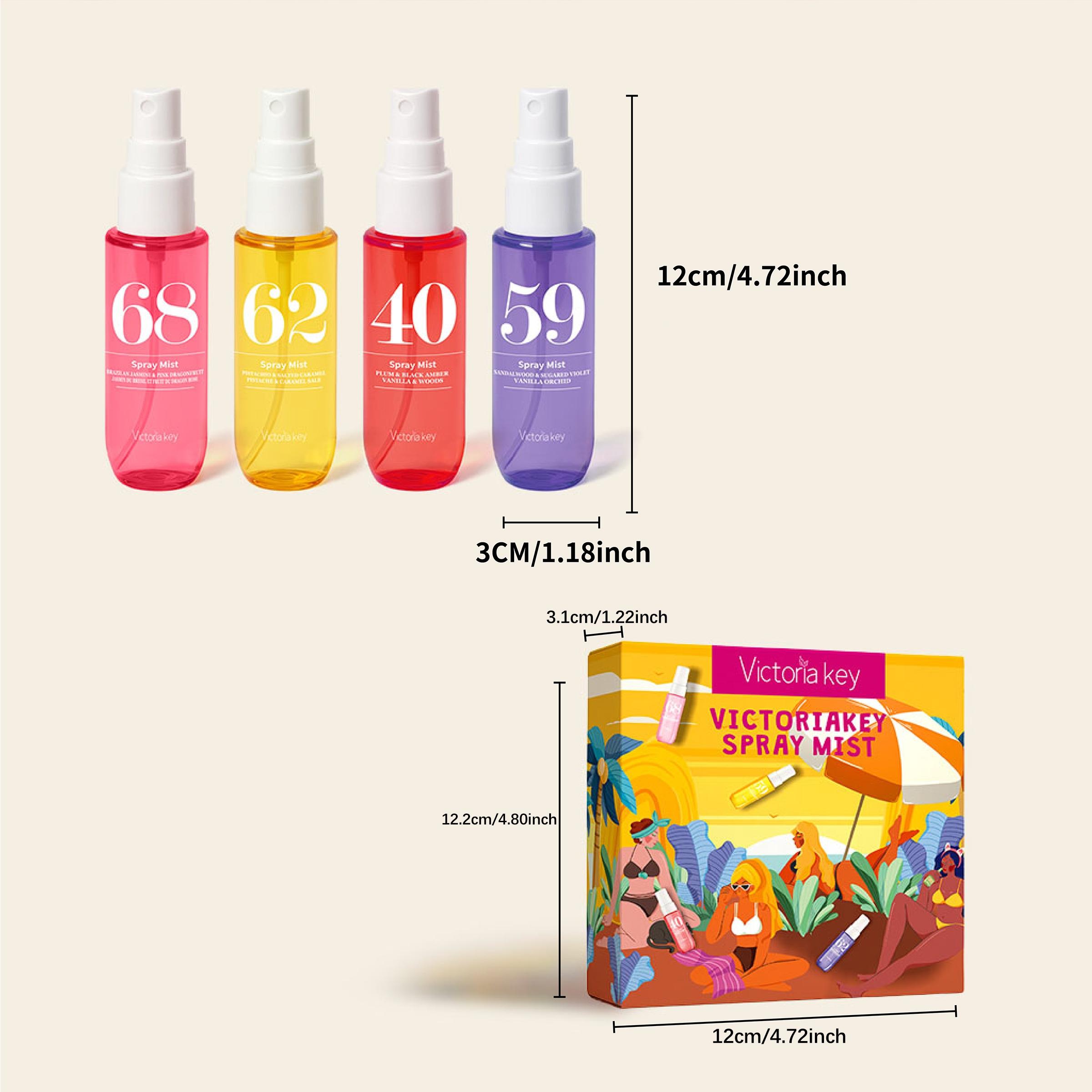 40ml Floral, Fruity and Gourmand Notes Perfume Set, Fruit Floral Scent, Fruity Scents, 4 Counts/set Long-Lasting Fragrances for Women, Daily Use or Gifts, Fragrance Gift Bundle, All-Occasion Perfume Collection