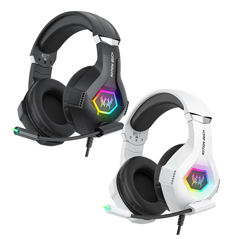 Wired Multiplatform Gaming Headset with Noise-Cancelling Mic, Compatible with PC Ps4 Ps5 Xbox, Surround Sound RGB Lighting, Over-Ear Design, Wired Gaming Headphones, Gaming Accessories