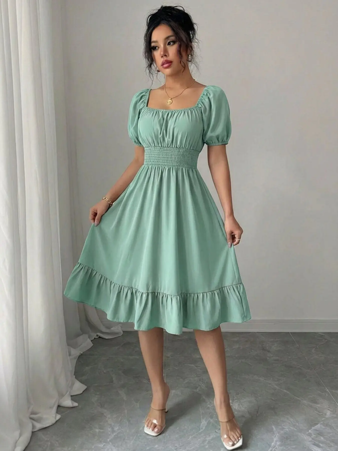 bohemian knee length dress Pntutb Dresses for Women Summer Bohemian Print Short Sleeve Beach Dress  Knee Length Dress Dark Blue S