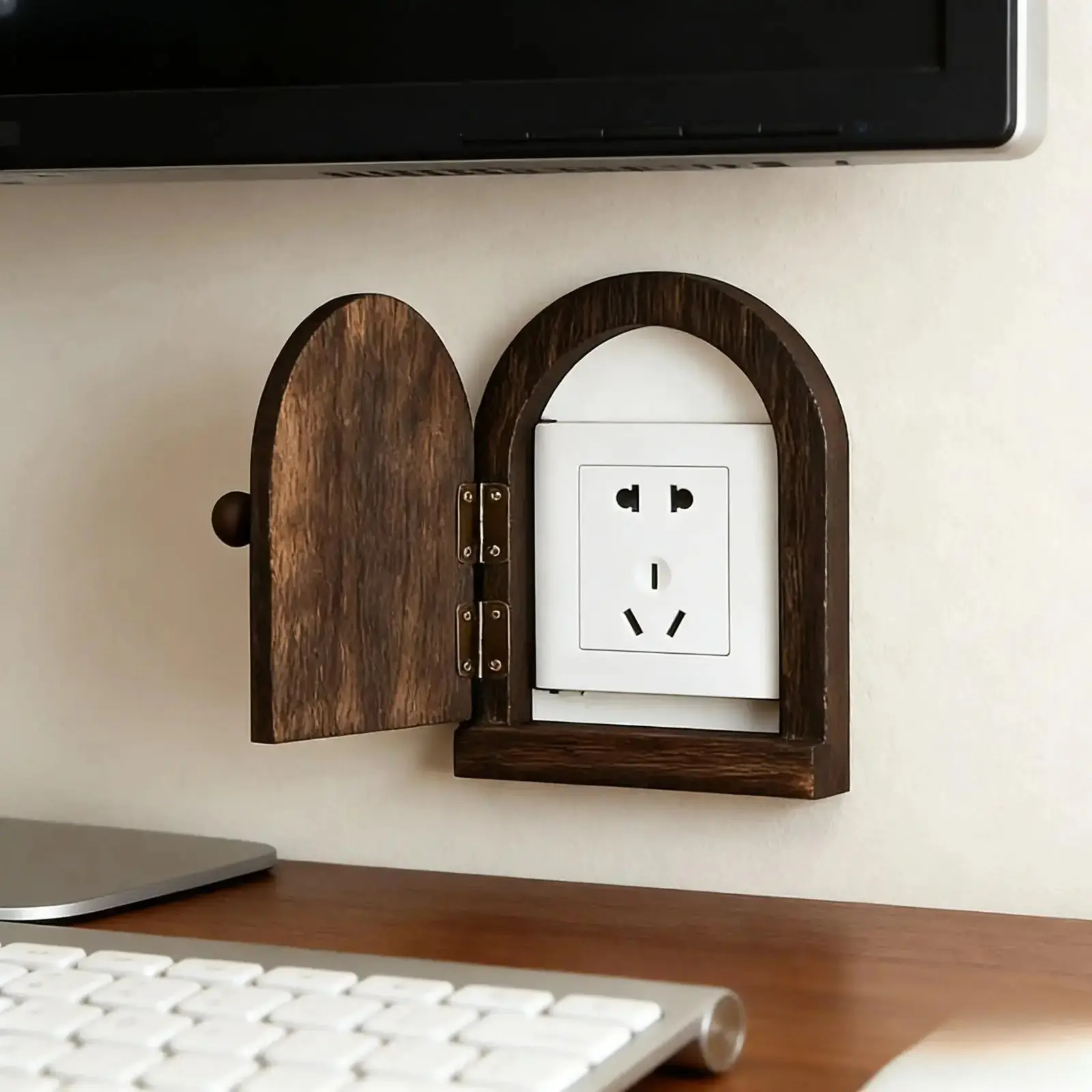Handmade Wooden Decorative Wall Plate Outlet Cover, Stylish Plug Socket Protector, Rustic Home Decor Accessory, Easy Install Decorative Switch Panel for Bedroom, Living Room & Farmhouse Interior Decoration