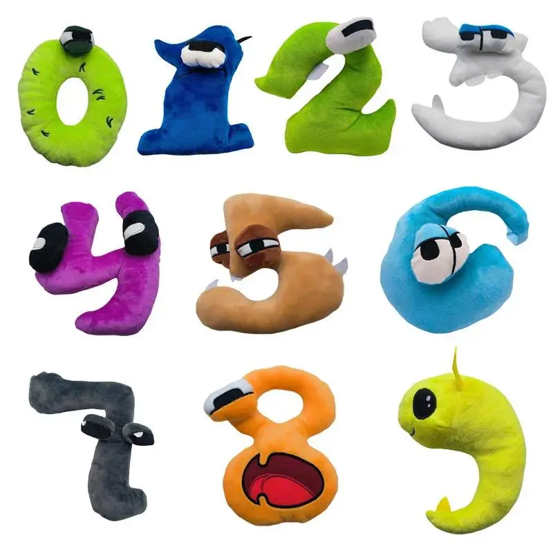 Cartoon digital plush Number Lore Digital Knowledge Series Plush Pillow Doll Enlightenment Education Doll birthday gift