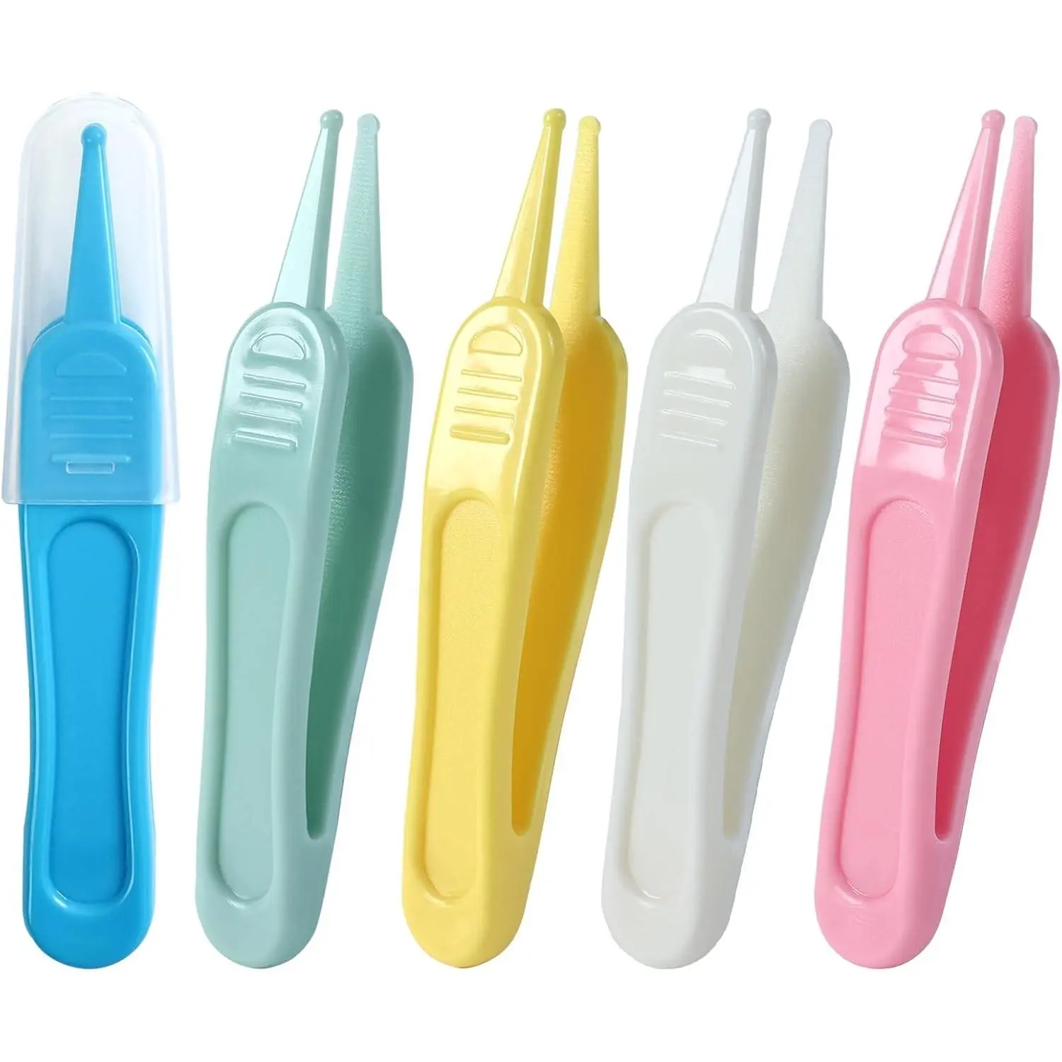 5Pcs Baby Nose Cleaning Tweezers, 5 Colors Safe Booger Remover Tool, Navel & Ear Cleaner Clip for Infant Care(Gift)