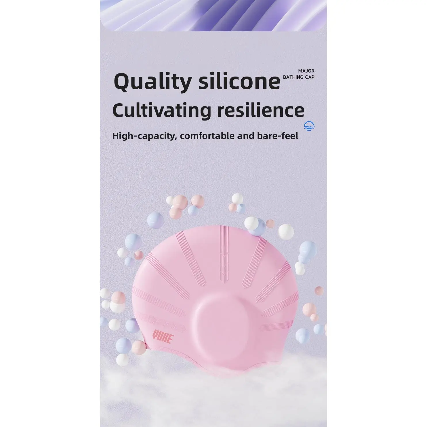Swimming cap women's waterproof head does not restrain professional ear protection adult silicone cap enlarged head circumference professional swimming cap swimming goggles set