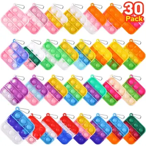 Kids Party Favors Fidget Toys Bulk 30 Pack Mini Pop Fidget Keychain Birthday Party Favors for Kids 4-8 8-12 Small Classroom Prizes End of Year Gifts for Students from Teacherfidget toys