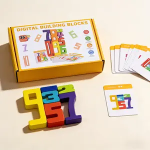 Digital Stacking Blocks Toy - Large, Safe, and Easy-to-Grab Pieces for STEM Math Training. Enhances Focus, Hand-Eye Coordination, Fine Motor Skills, and Color Sensory Development! Includes Number Recognition Cards for Addition and Subtraction up