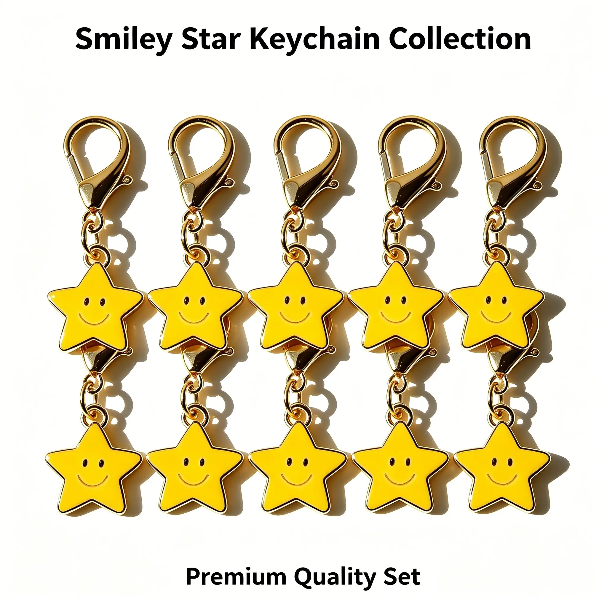 21/32 Piece Smiling Star Keychains, Key Rings, Cute Star Bag Charms, Perfect for Mother's Day, Father's Day, Easter, Thanksgiving, St Patrick's Day Gifts