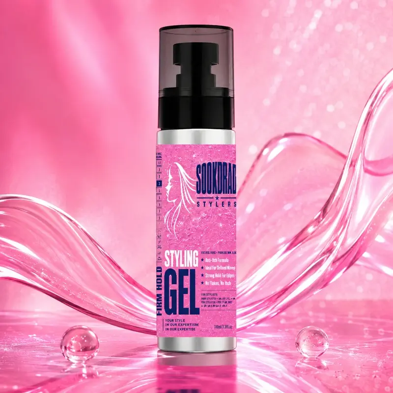 Firm Hold Styling Gel, Anti-Frizz Formula, Ideal For Defined Waves, Strong Hold For Edges, No Flakes, No Tack, 3.38fl.oz, 100ml