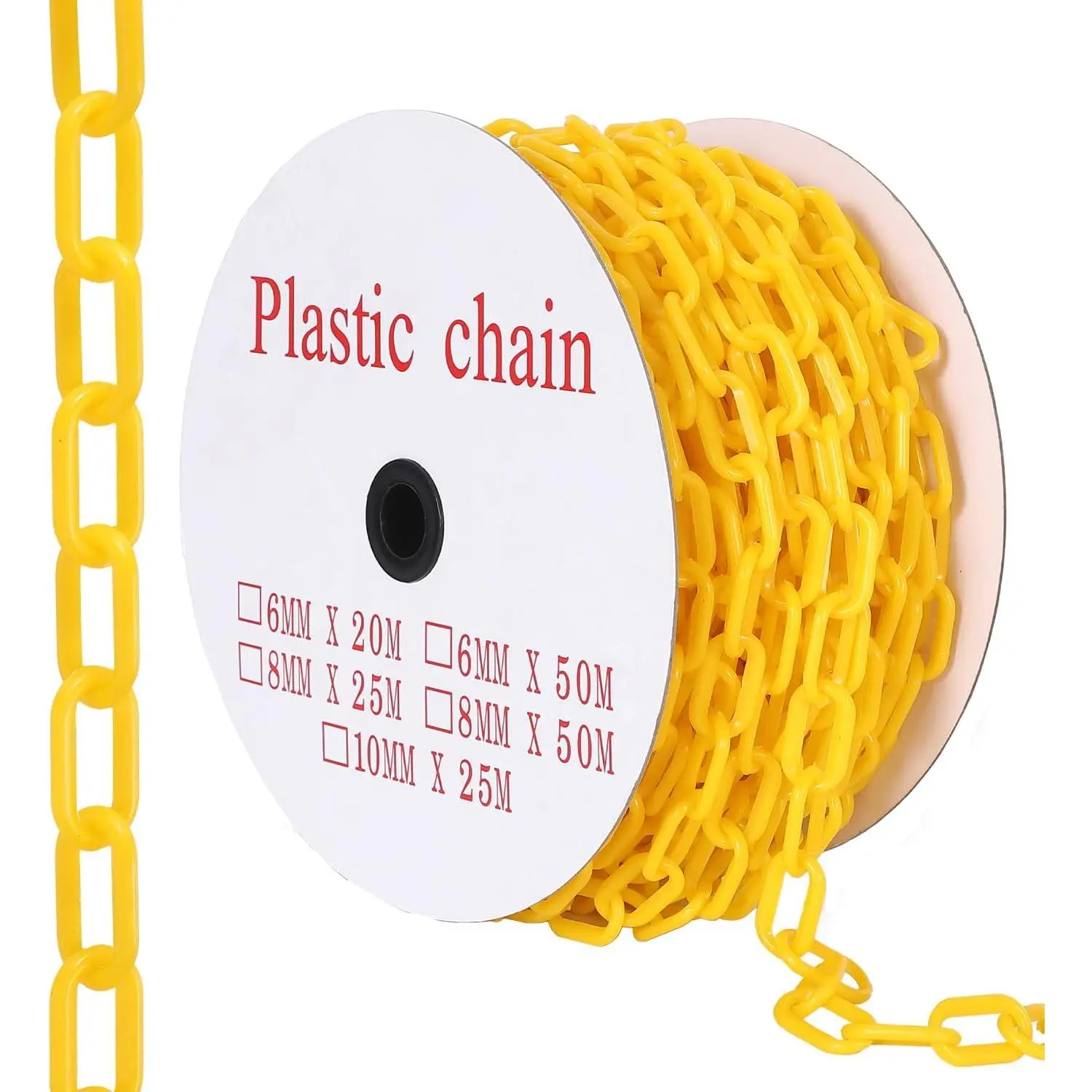 240 FT Plastic Chain Links, Safety Chain with 50 Hooks, Plastic Barrier Chains for Crowd Control, Parking Driveways Queue Lines Construction Sites UV Resistant