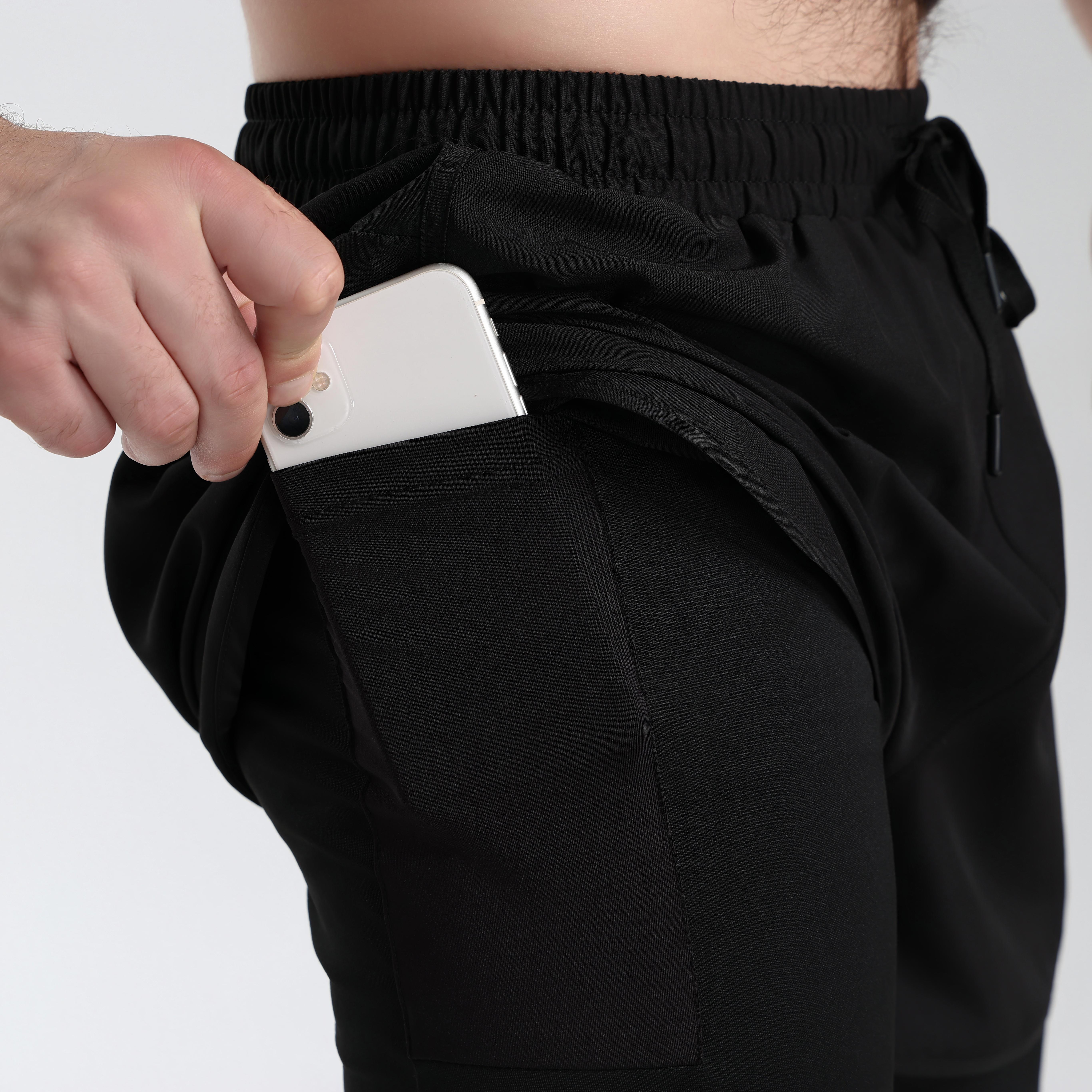 3 Pack Men's Compression Training Pants Breathable Stretch Athletic Pants with Pockets for Running, Basketball, Pilates & Gym Workouts, Compression Sports Wear, Fitness Joggers, Gym Training Pants fits