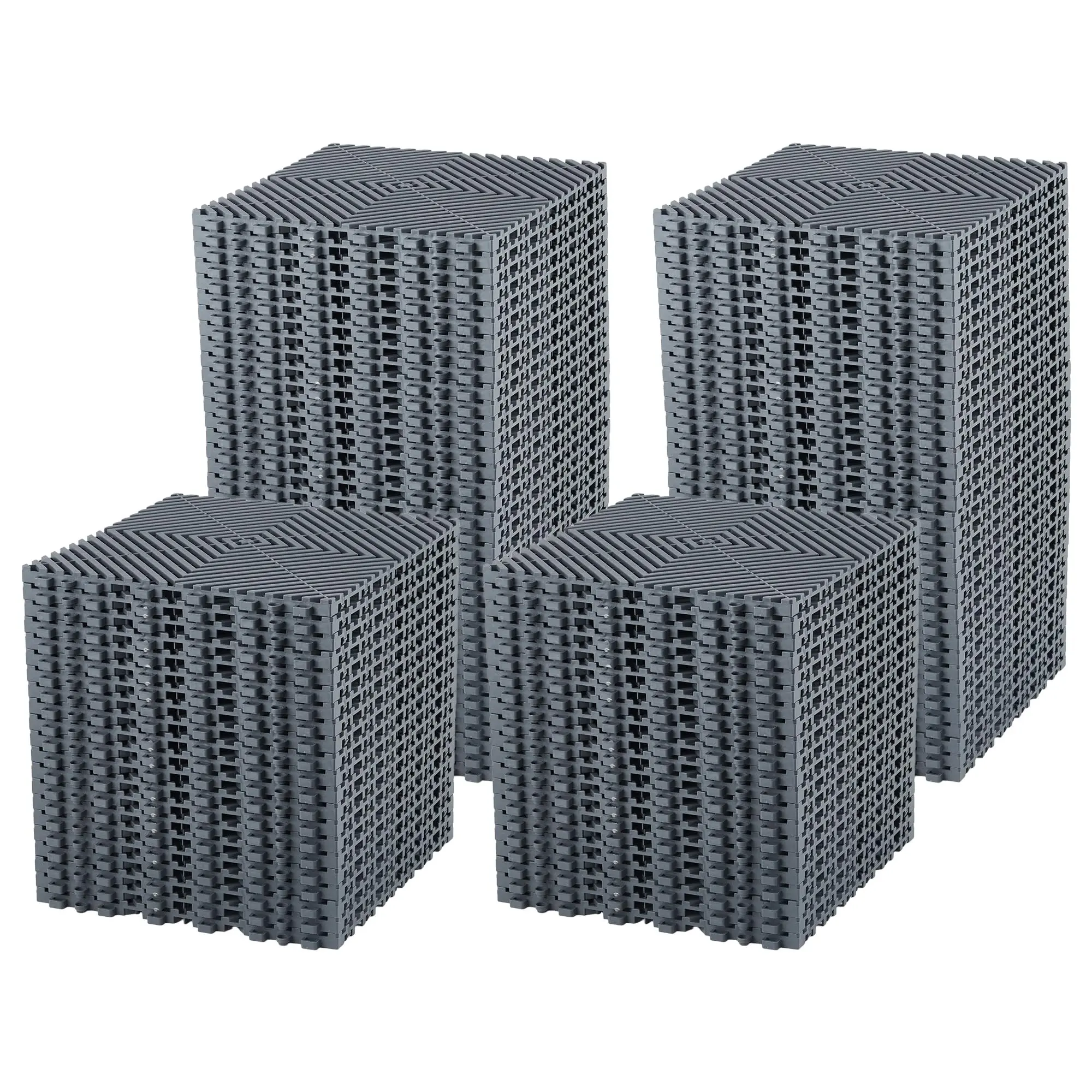 12" x 12" Interlocking Floor Tiles – PVC Soft Cushion Mat,  Non-Slip Drainage Tiles for Garage Floor, Gym, Pool Deck, Patio & Outdoor Shower