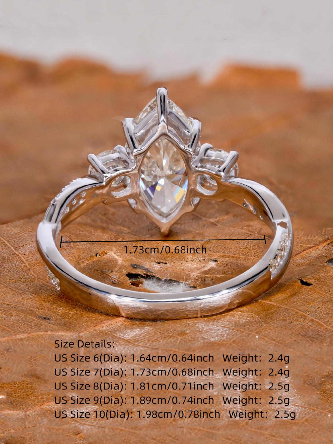S925 Sterling Silver Artificial Zircon Decorated Ring, Elegant Engagement Ring, Fashion Engagement Rings, Elegant for Women, Trendy All-match & Exquisite Jewelry, Beautiful Rings for Birthday Gift, Valentine's Day, Gift