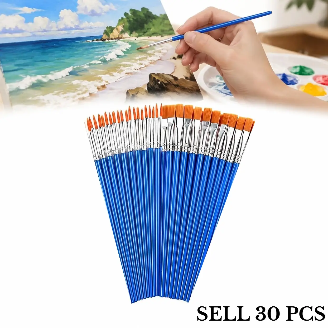 30 Pcs Mini Detail Paint Brushes Set, Bulk Small Fine Tip Painting Brushes, Portable Art Drawing Brushes Perfect for Kids Art Crafts, DIY Painting and Holiday Gift Giving
