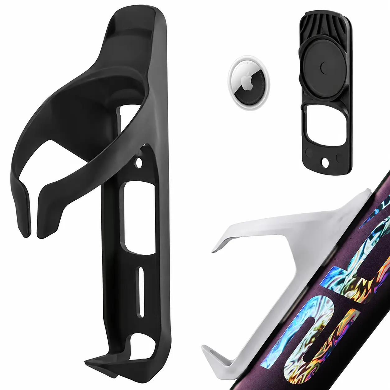 Lightweight Carbon Fiber Water Bottle Cage with Integrated GPS Tracking Module for Road and Mountain Bikes – Secure Mounting, Weather-Resistant Design, Universal Compatibility, Enhanced Theft Prevention for Cyclists