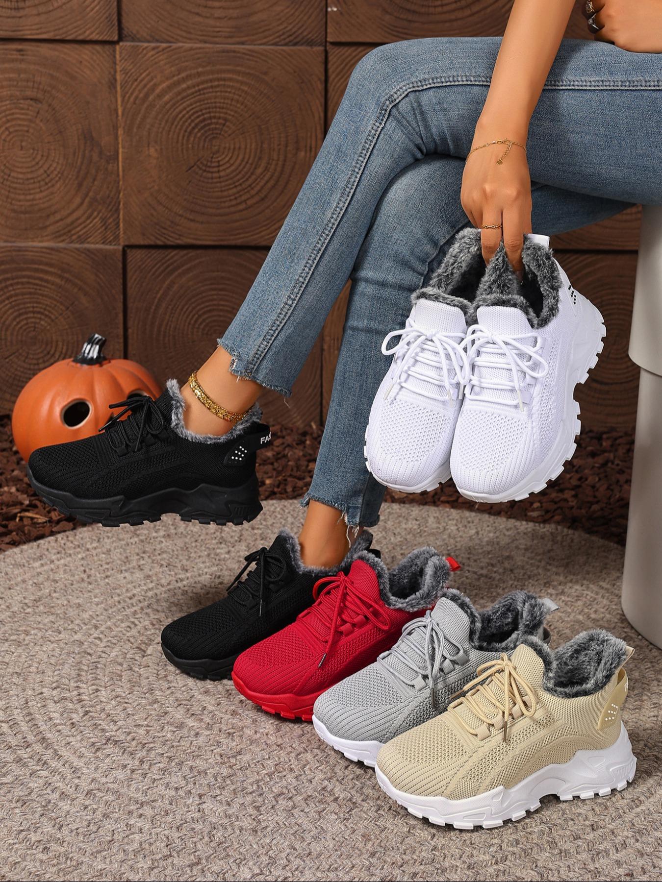 Women's Plus Size Warm Fleece Lined Boots, Casual Snow Boots for Fall & Winter, Comfortable Outdoor & Indoor Wear, Winter Warm Shoes