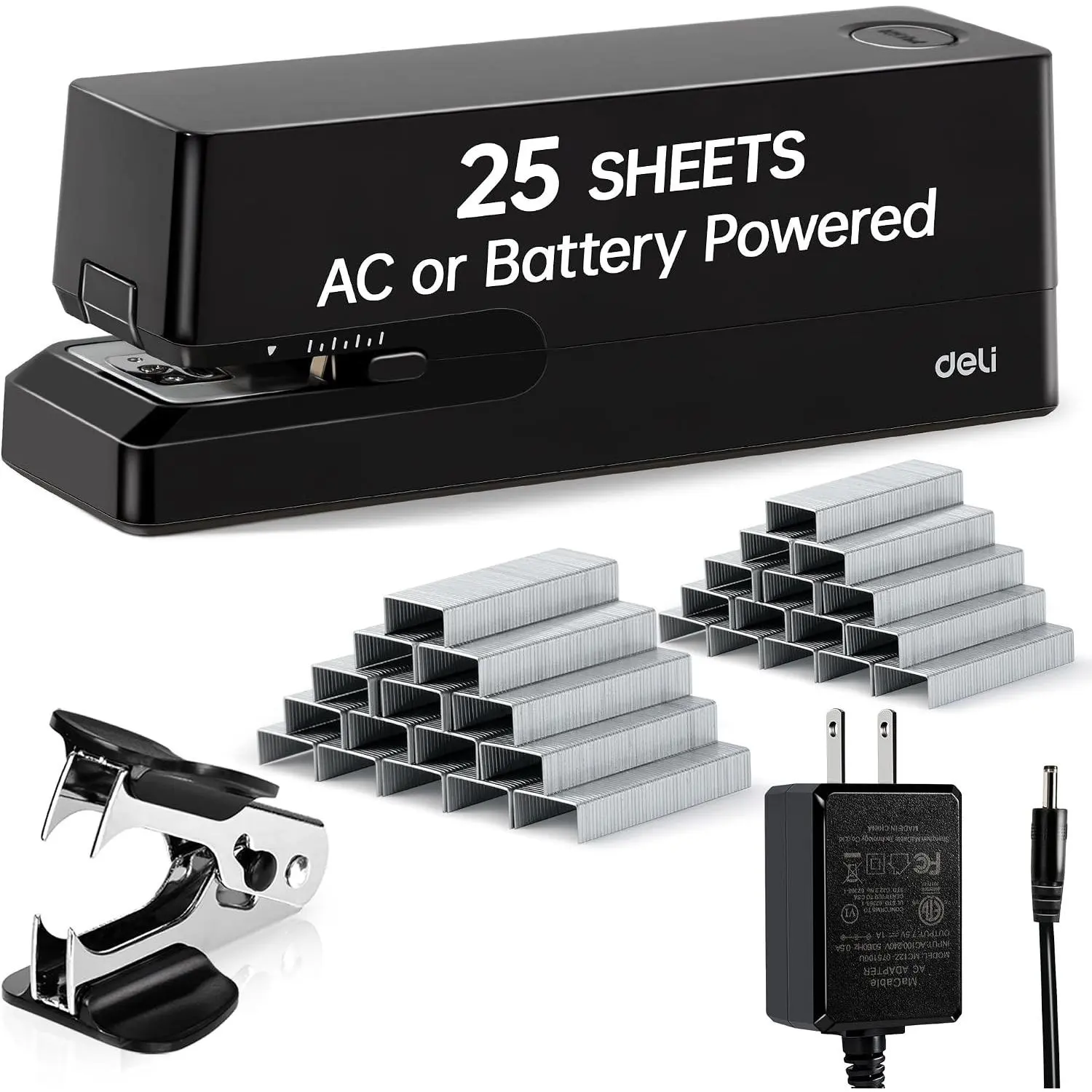 Deli Electric Stapler, Automatic Staplers for Desk, 25-Sheet Capacity