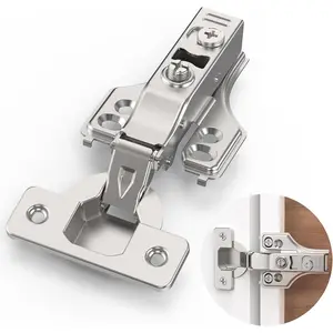 2 Pairs 4 Packs Full Overlay Soft Close Cabinet Hinges 3/4 inch Face Frame Concealed 3D Adjustable Hinges with Hydraulic Damper for Frame&Frameless Cabinets