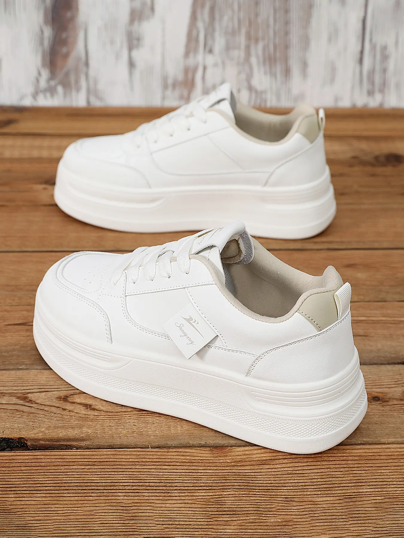Women's Casual Sports Shoes, Comfortable Elegant Sneakers, Height-Increasing Thick Sole, Breathable, Versatile, Spring Fall Low Heel