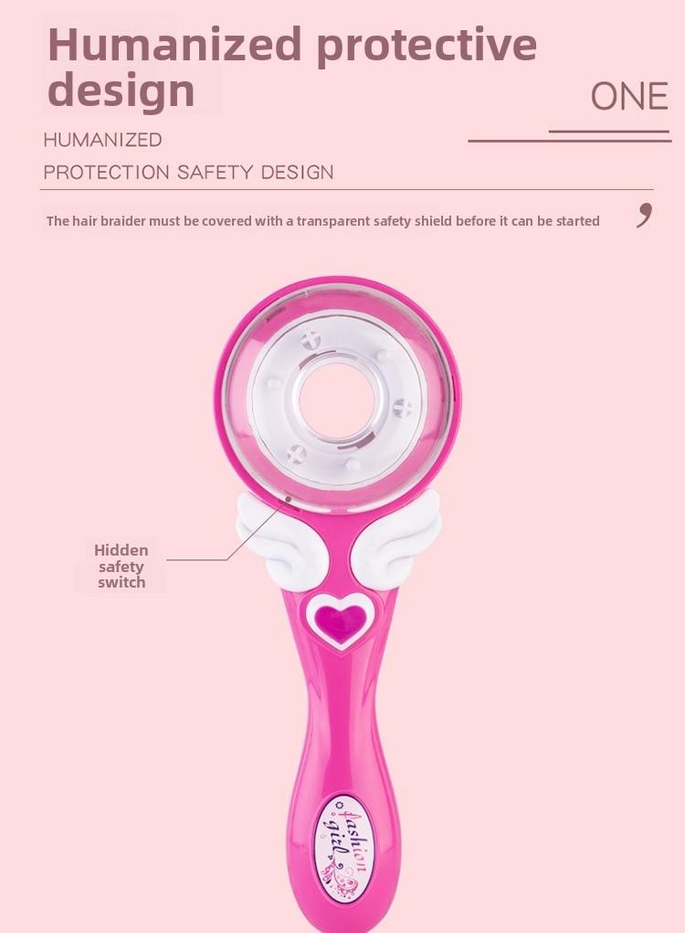 Magic DIY Automatic Braider Sparkly Light Up Hair Styling Tool for Girls Kids Pretend Play Gadget Fun Party Gifts Home Decor Storage Organizer Set