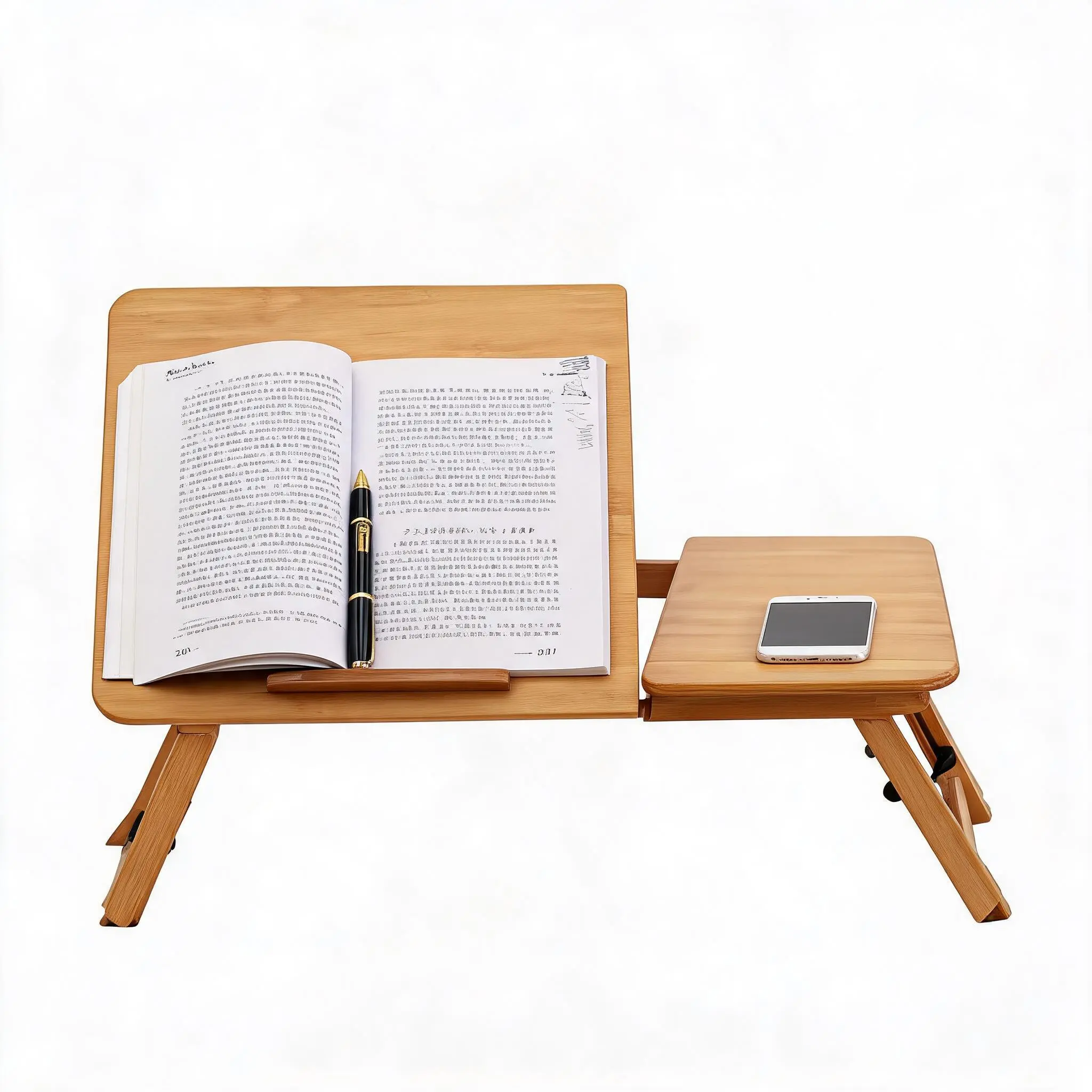Ergonomic Adjustable Eco-friendly Laptop Desk for Bed or Sofa – Collapsible Workstation Table with 4 Tilt Angles & Height Levels – Portable Tray for Reading, Writing, Eating, Working