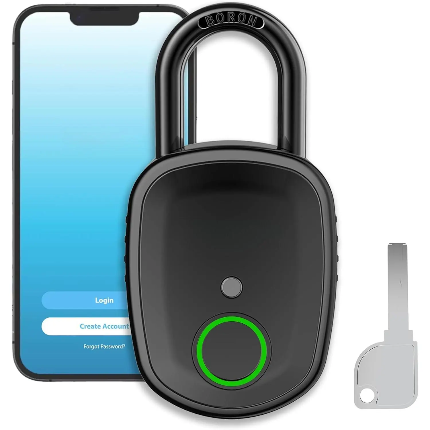 Fingerprint Padlock with Key, Biometric Padlock with APP, Suitable for Outdoor and Heavy Duty, IP65 .