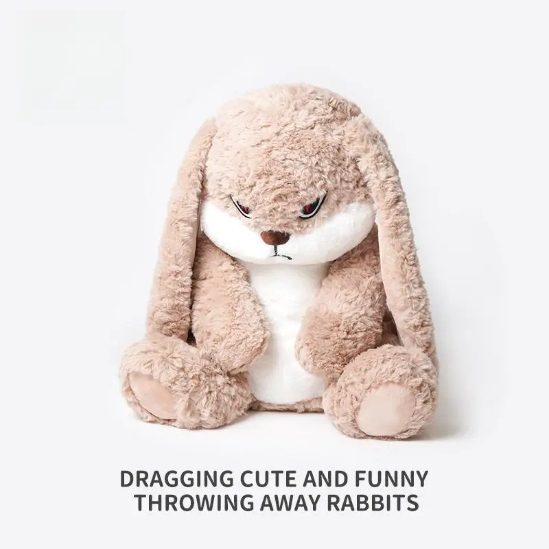 Cool drop drop rabbit plush toy doll Cute rabbitdoll doll Holiday gift companion Valentine's Day giftBunny Funny ear Perfect for a Gift (Brown)