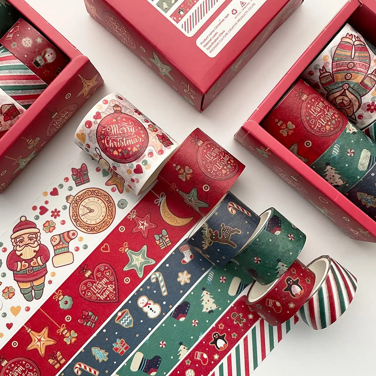 Christmas Washi Tape Set – Holiday Decorative Tape in Red, Green, White &  –  Scrapbooking,  Wrapping, Planner & Crafting Tape for Christmas Xmas  (Merry Mix)
