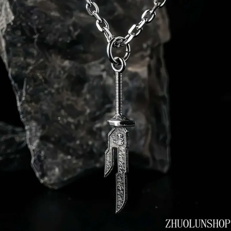 Double Sided Sword Pendant Stainless Steel Necklace for Men, Vintage Gothic Punk Hip Hop Clavicle Chain, Cool Personalized Streetwear Charm Jewelry, Tarnish Resistant Comfort Fit Daily Accessory, Great Gift for Boys, Birthday & Holiday Presents