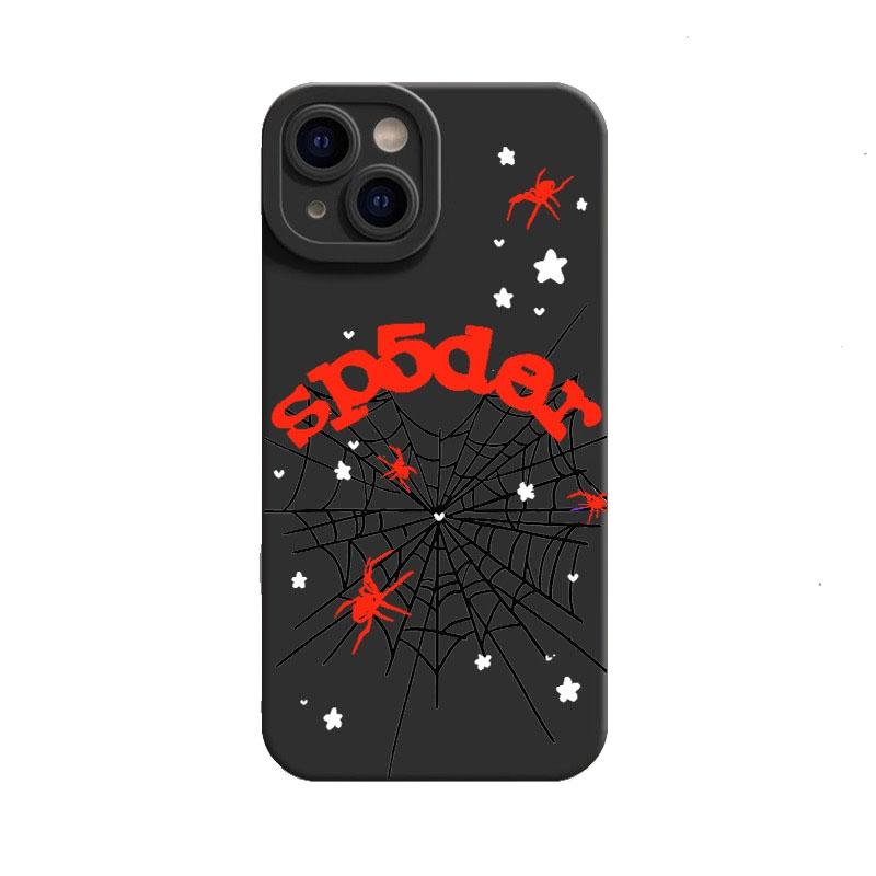 Dark Spider Web Design Black TPU Case for iPhone 11 12 13 14 Plus 15 16 E 17 Pro Max Air & Samsung S21 S22 S23 S24 S25 S26 Ultra Plus, Soft Full-Body Anti-Drop Protection, Unique Creative Gift