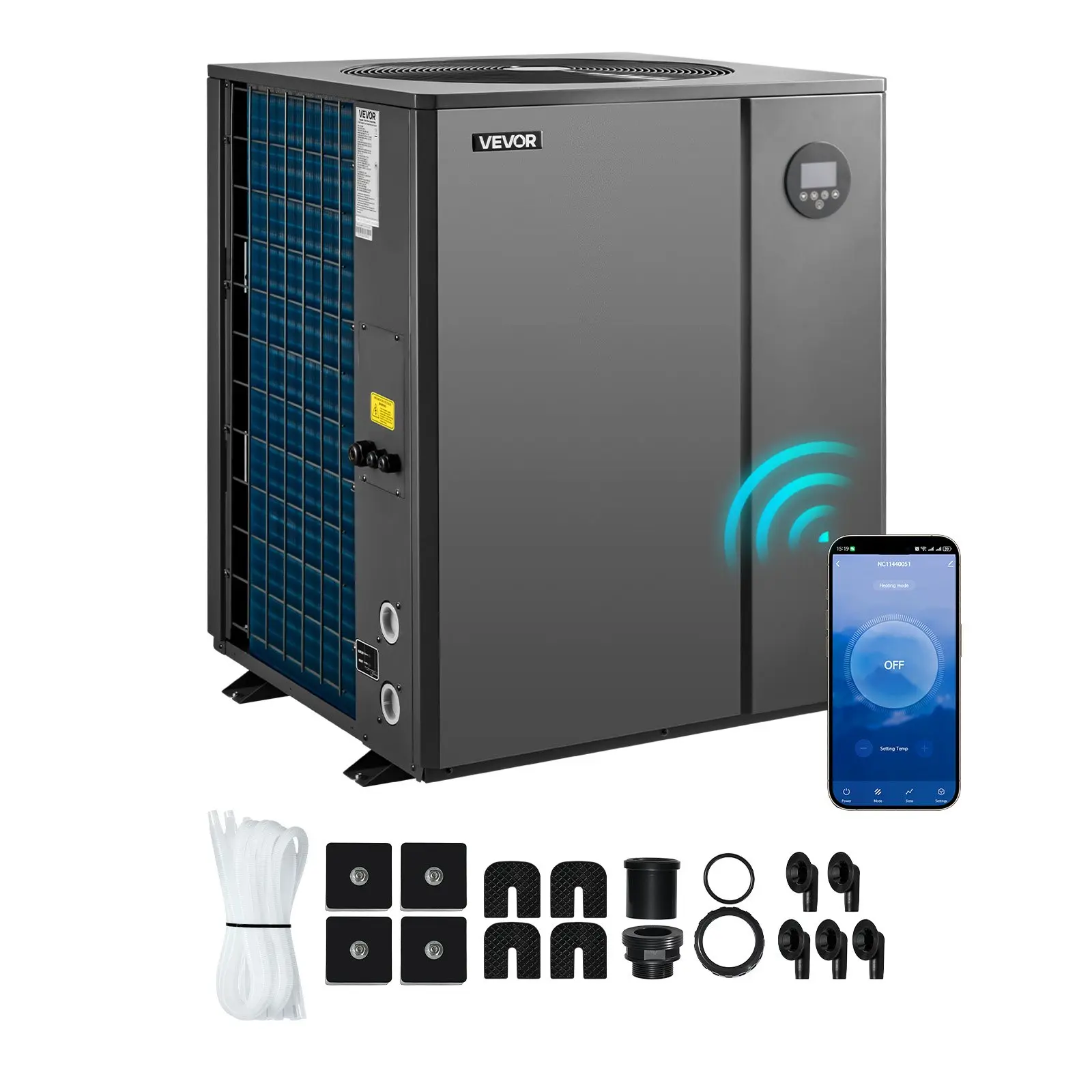 【DealsForYouDays】VEVOR Pool Heat Pump Max 88850 BTU, Electric Pool Heater for In-Ground Up to 22454 Gallons, All-DC Inverter Technology, WiFi App Remote Control, Multiple Protection for Swimming Parties