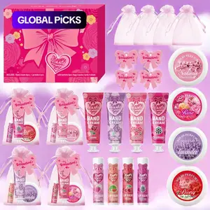 Hand Cream & Lip Balm Gift Set with Box, Santa Christmas Card & Gift Bag Included, Christmas & New Year Presents, Perfect Party Favor for Women, Party Favors Assortment