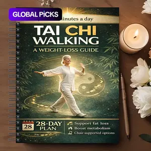 10-Min Tai Chi Walking for Weight Loss, 28-Day Gentle Plan, Boost Metabolism, Burn Fat, Easy Healthy Exercise Routine, Health Fitness Program, Guided Journal #GLOBAL PICKS
