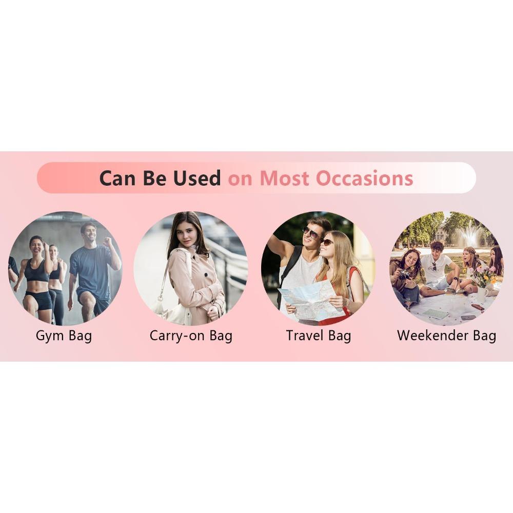 Weekender Travel Duffel Bag with Shoe Compartment & Toiletry Bag for Women, Carry-On Overnight Bag