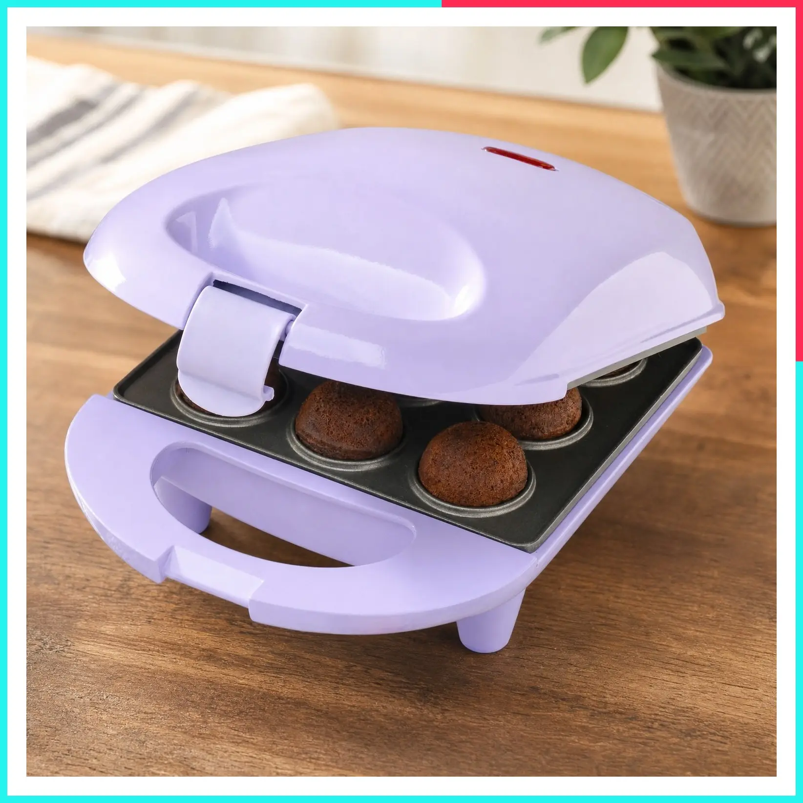 Mini Cake Pop Maker - Easy-to-Use Machine - Recipes Included - Non-Stick Coating, Non-Skid Feet & Power Light - Makes 9 Cake Pops