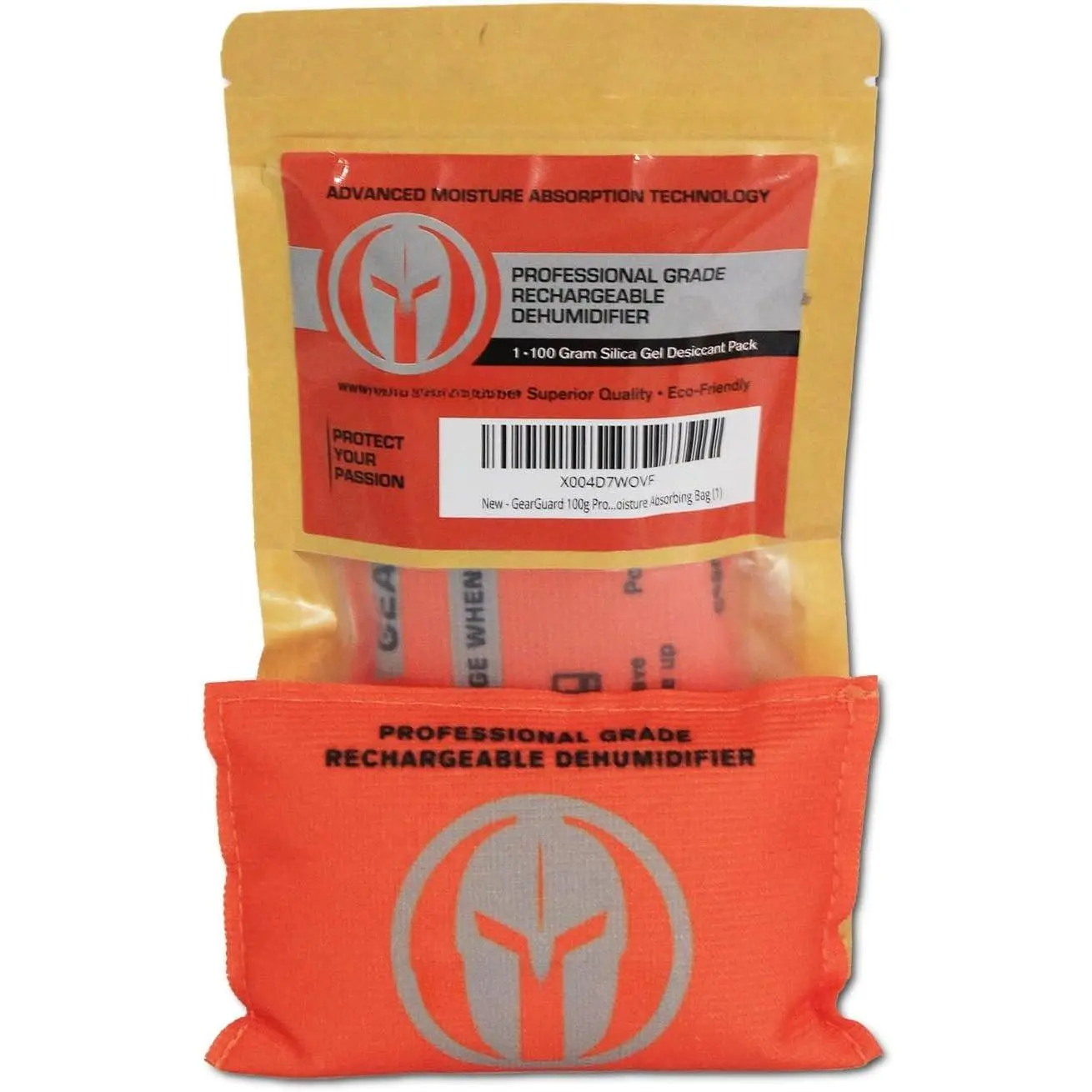 100g Professional Grade Rechargeable Dehumidifier - Desiccant (1-Pack)  Absorbers for Storage Bins,  Safes, , , Closets, and other valuables.