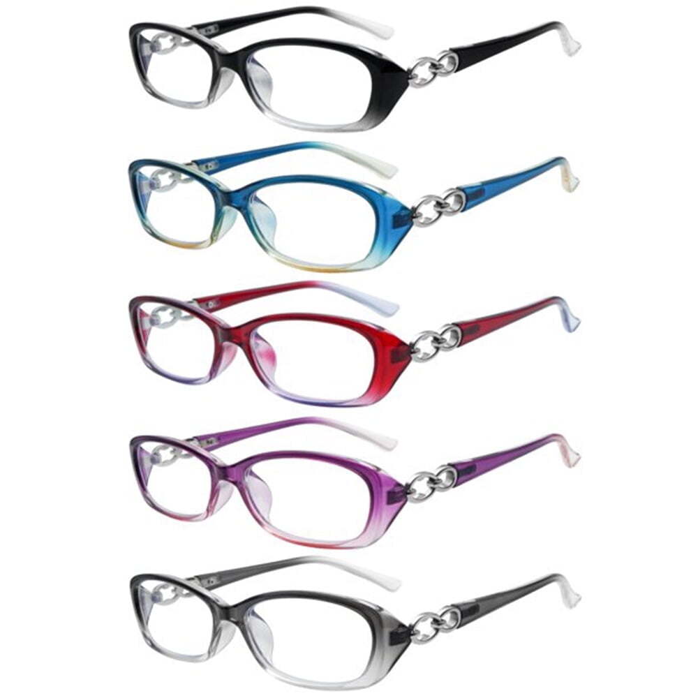 DEAAOK 5 Pack Reading Glasse for Women Blue Light Blocking HD Lens Fashion Reader