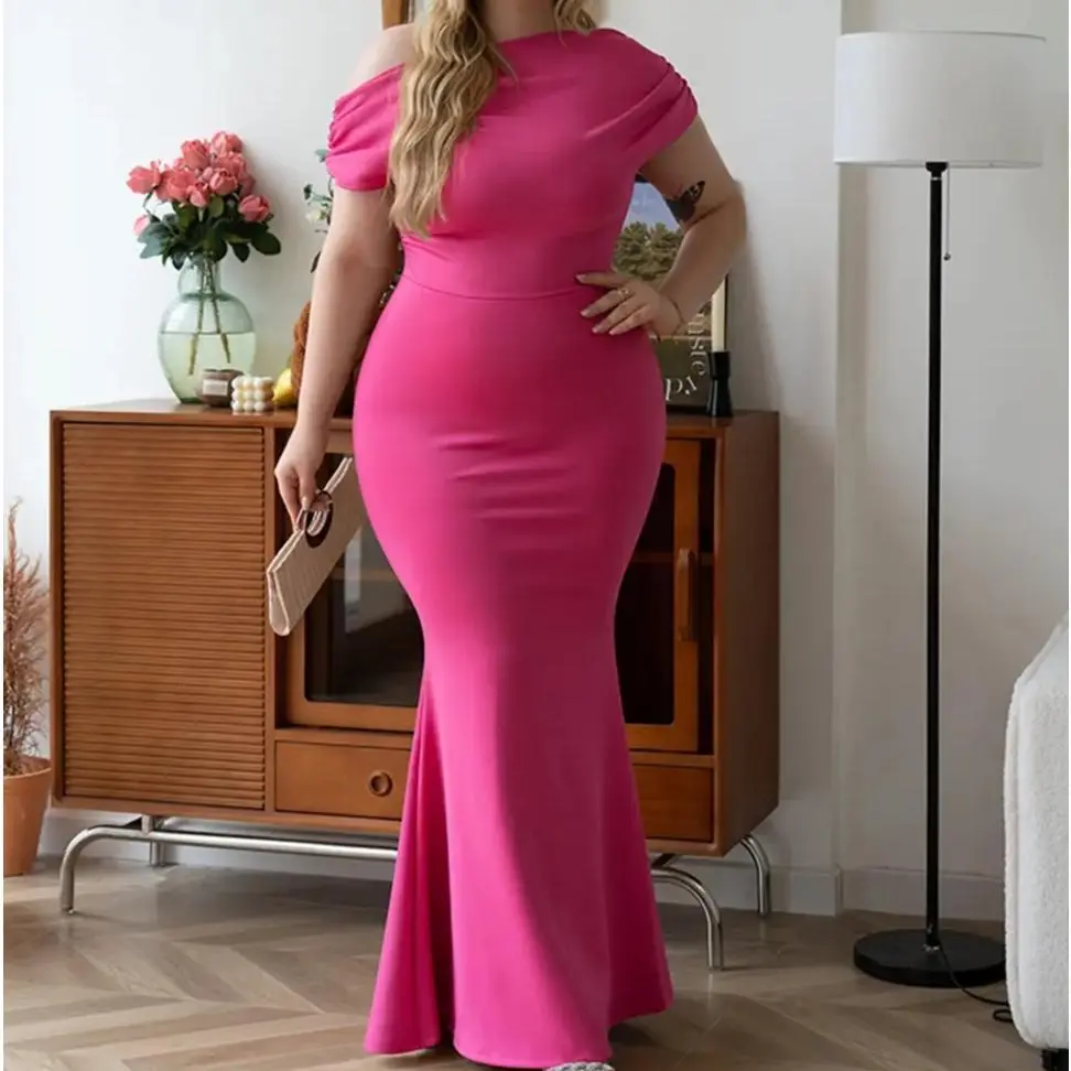 Womens Elegant Sleeveless Off Shoulder Bodycon Long Formal Evening Party Dress Cocktail Prom Wedding Guest Dinner Event Formal Occasion Gown for Women