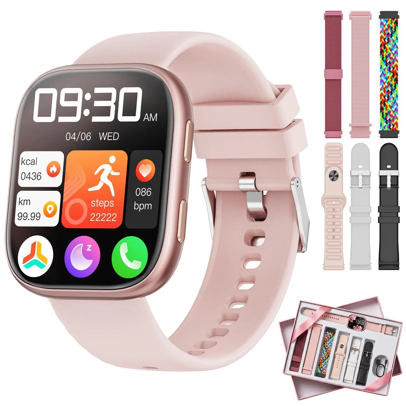 2026 Women's Smartwatch, Fitness Smartwatch, Waterproof Smart Watch, 1.83-inch Touchscreen Display Answer/Make Calls 100+ Sports Modes Message Alerts DIY Customizable Watch Faces Compatible with iPhone/Android Systems Gift for Girlfriend