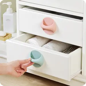 No-drill cabinet handle, strong adhesive for window glass doors, wardrobe drawers, multi-purpose furniture auxiliary pull handle,Self-Adhesive Round Plastic Handles Pull Knob, Sticky Round Knob for Indoor Door Panels