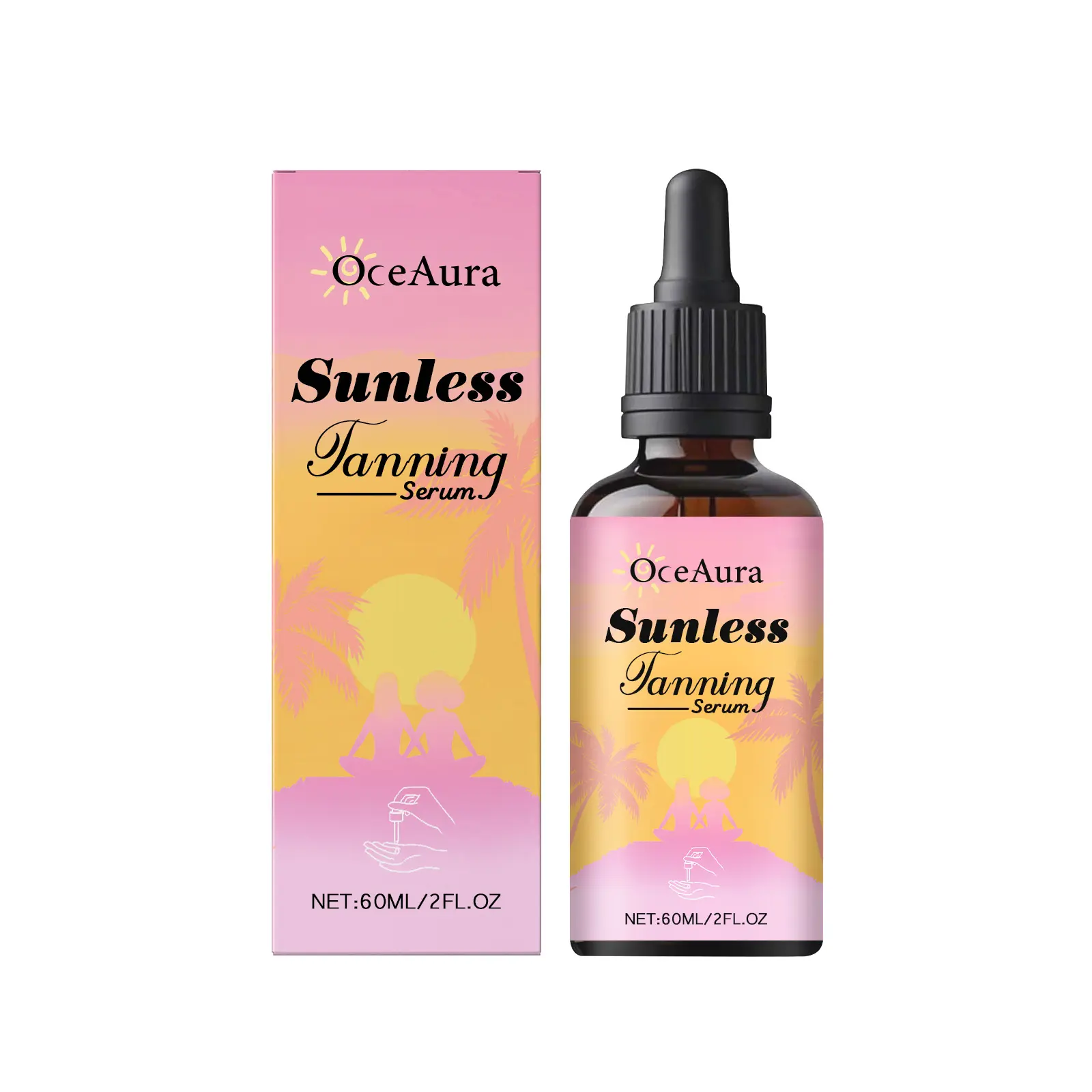 Moisturizing Self-Tanning Serum, 60ml Sunless Tanner for a Natural Bronzed Glow on Body & Face, Lessening UV Exposure for Adults, Fresh And Clean, Indoor, Lessening Long-Time Uv Exposure, Soothing And Repairing, Without Sun Exposure
