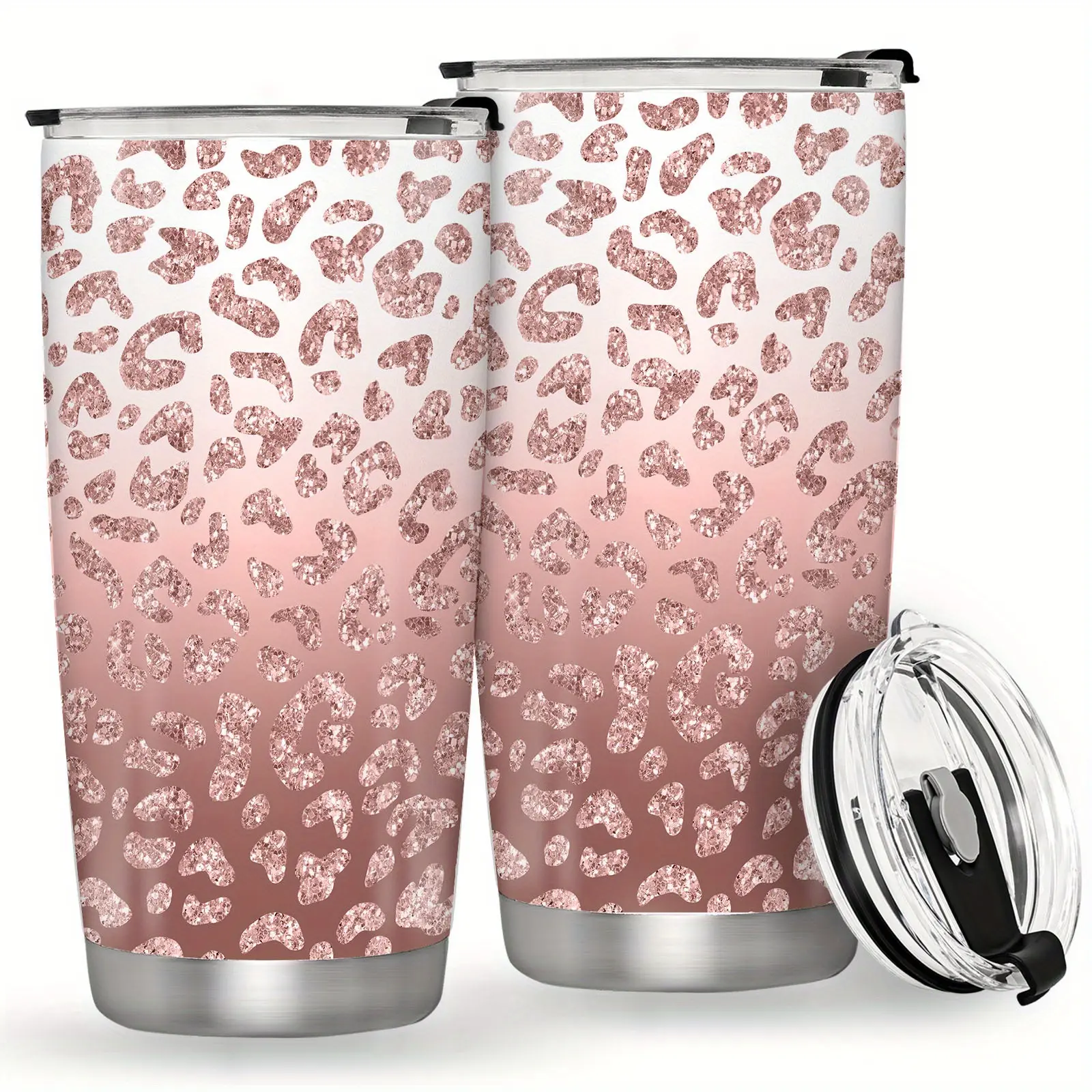1PC 20oz/590ml Modern Leak-Proof Vacuum Insulated Stainless Steel Slim Tumbler with Lid - Leopard Print Pink Mom Life Cup, Ideal Mother’s Gift for Birthday, Christmas, Reusable Travel Coffee Mug