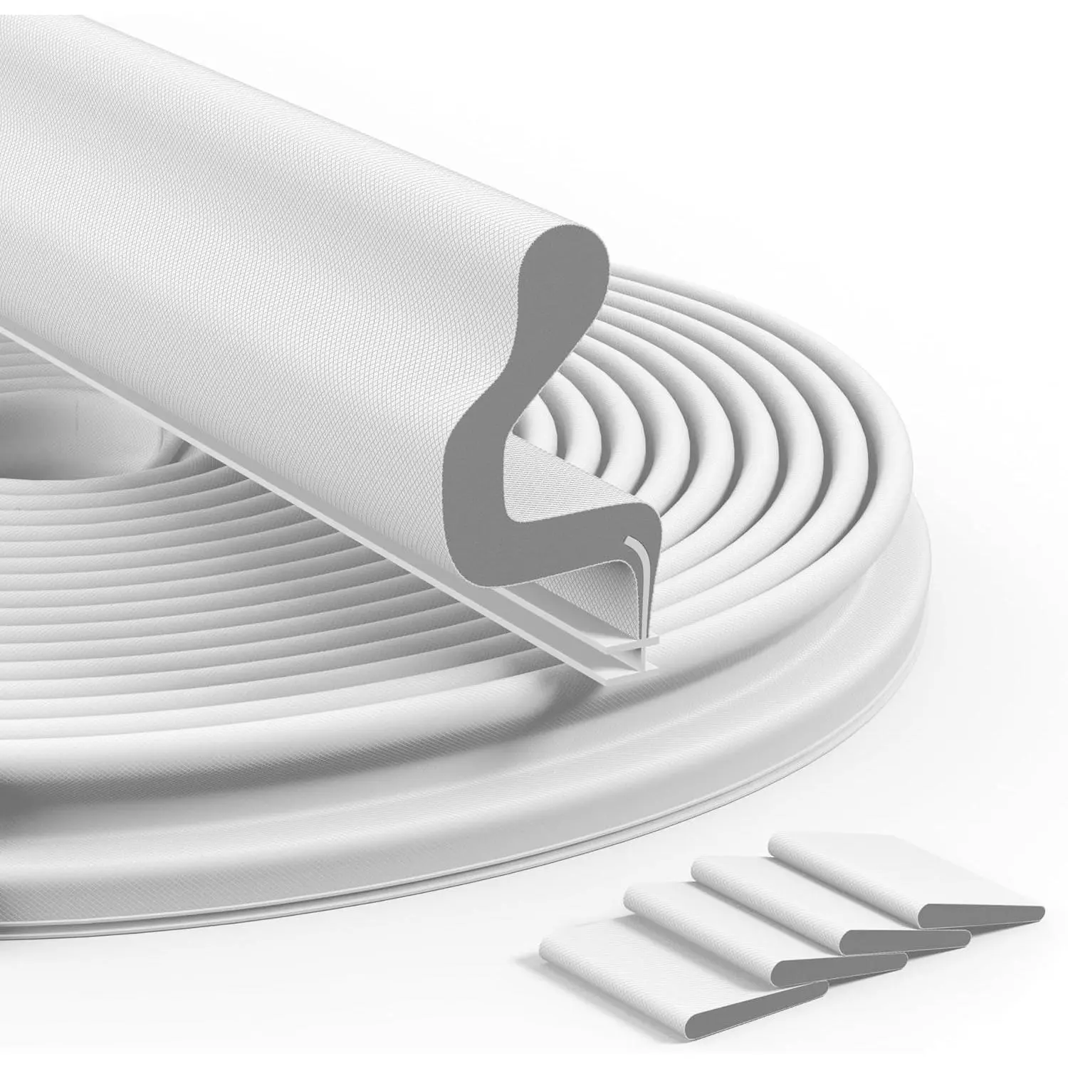 Kerf Door Seal Weather Stripping - 4 Gaskets, Groove-Fitting, PE+PU Material, V-Drip Shape for Large Gap Soundproofing and Insulation