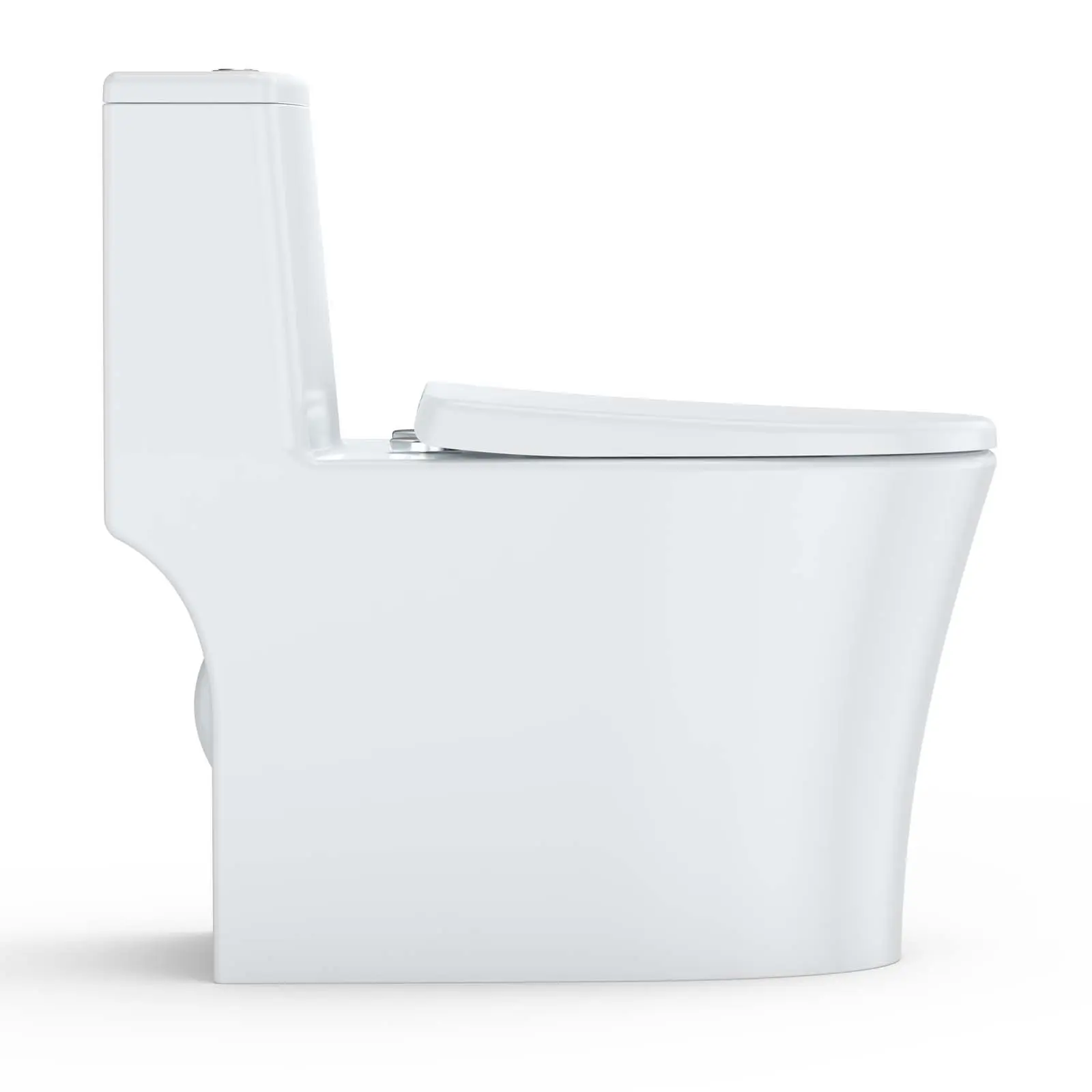 Garvee Dual Flush Water-Saving One-Piece Elongated Toilet - 0.8/1.28 GPF Siphon Flush - 16 in Comfort Height - Soft-Close PP Seat - 12 in Rough-In - White