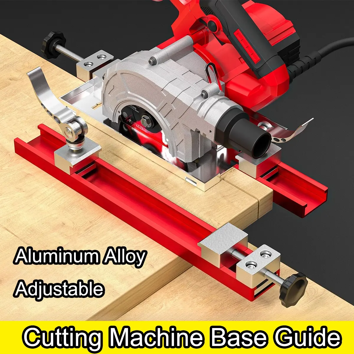 Circular Saw Guide Rail Fits Saw Base, Aluminum Adjustable Cutting Machine Base Guide for Woodworking, Electric Circular Guide Specially Designed for Precision Cutting and Milling Tasks