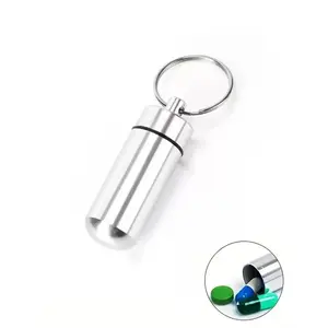2026 New 1Pc Sturdy Durable Aluminum Alloy Keychain, Multifunctional Waterproof Storage Container, Portable Pills & Small Items Case, Commute Daily Luggage Bag Accessory, Keychain Attachment Charms & Twillies