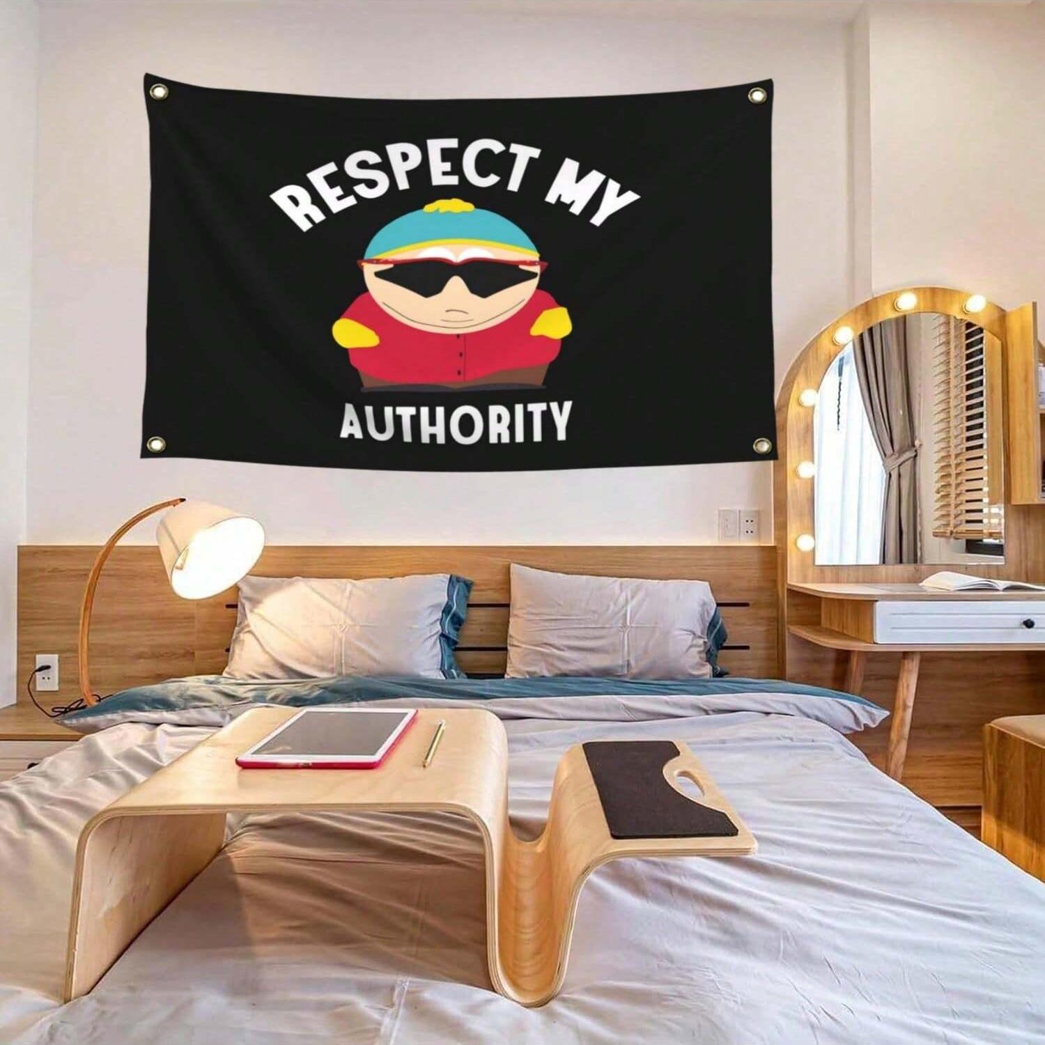 Respect My Authority Flag, 1 Count 3x5 Ft Polyester Banner, Meme Funny Flags for College Dorm Room Wall Decor