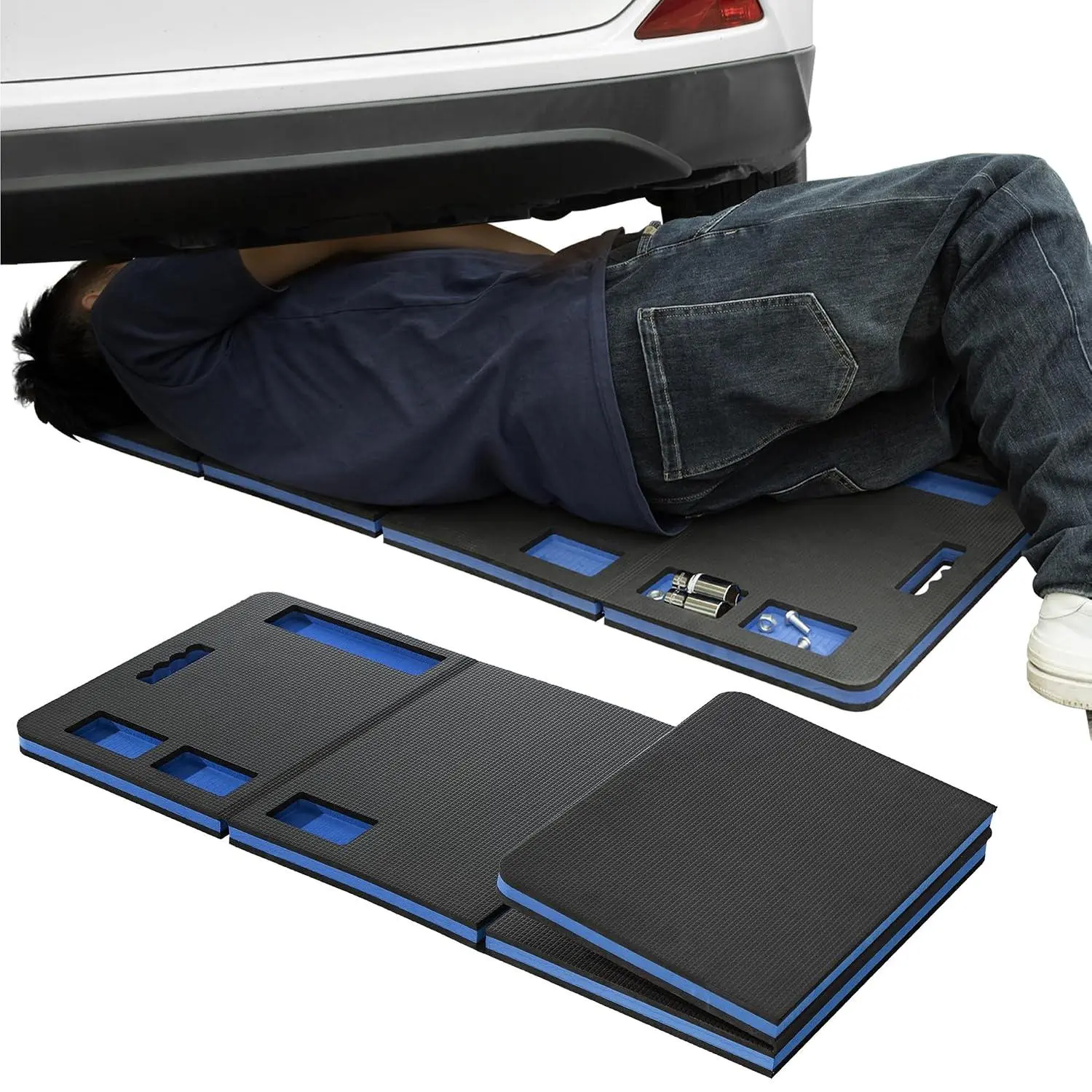 Mechanics Mat - Memory Foam Kneeling Pad - Made from Thick EVA Material - Lightweight, Portable and Foldable - Multiple Uses - 120cm x 40cm x 3cm (47.2" x 15.8" x 1.2")