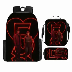 Stranger Things 5 Backpack Set, 3PCS Student School Bag with Crossbody Bag and Pencil Case, Large Capacity Travel Backpack for Teens Boys Girls